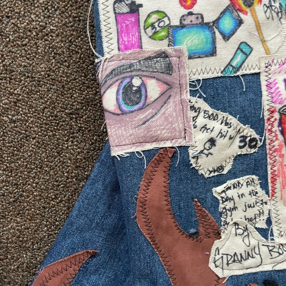 Levi's Blue Denim Pants with Artistic Patches